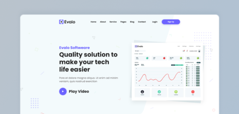 Evalo – Minimal SaaS Startup & Agency Html Template