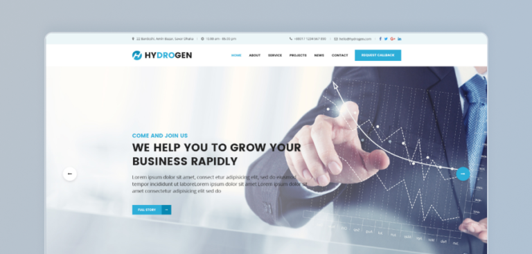Hydrogen – Corporate & Business PSD Template